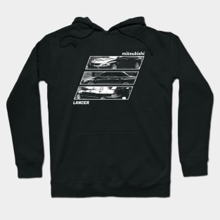 MITSUBISHI LANCER EVO IX Black 'N White Archive 2 (Black Version) Hoodie